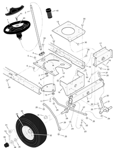 Steering Diagram and Parts List for 385002X50B 2006 Briggs and Stratton Lawn Tractor
